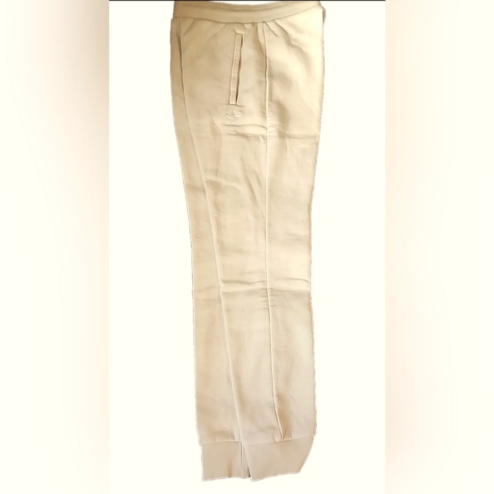 Adidas Trefoil Essentials Cream Sweatpants Small